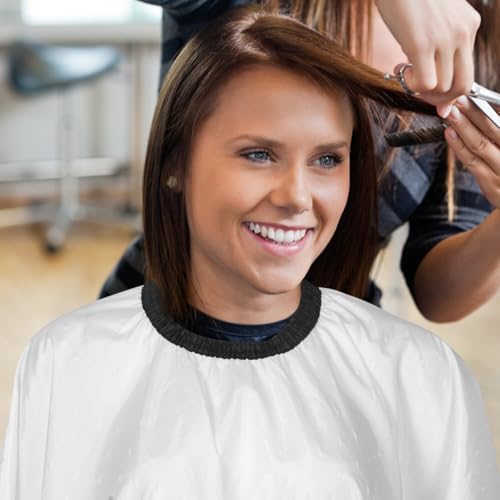 Capa antiestática para corte de cabello FUOYLOO blanca para adultos miniatura 6