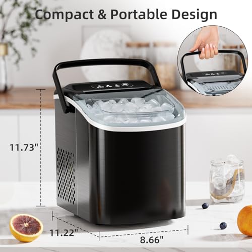 Image of Countertop Ice Maker Antarctic Star Portable Ice Machine with Handle