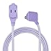 GLOBE Electric 22892 Designer Series 9-ft Fabric Extension Cord, 3 Polarized Outlets, Right Angle Plug, 125 Volts, Metallic Purple