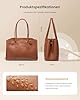 LOVEVOOK Handtasche Damen Groß, 15,6 Zoll Laptoptasche Arbeitstasche Tote Bag Elegant, Wasserdicht Leder Schultertasche Uni Shopper Tasche Lehrertasche für Business Schule Büro, Braun #4