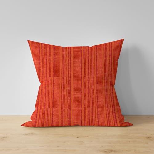 Image of nissi Cotton Plain Cushion Covers, 16x16 inches, Set of 3, (3, Orange, 16x16 inches)