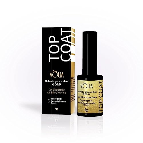 Top Coat Vòlia Selante Finalizador Glitter Gold Uv 9g