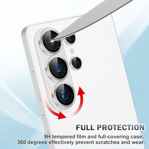 Image of ZARALA Camera Lens Protector Compatible with Samsung Galaxy S26 Ultra with Auto Alignment Tool Kit, 9H HD Clear Tempered Glass, Phone Lens Protective Cover Silver