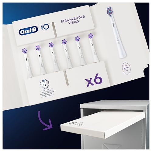 Oral-B iO Strahlendes Weiss Aufsteckbürsten für elektrische Zahnbürste, Briefkastenfähige Verpackung, 6 Stück – Ansicht 2