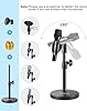 BILIONE 101S 3 in 1 Multi-Function Desktop Microphone Stand, Adjustable Table Mic Stand with Microphone Clip, Cell Phone Clip, 5/8 inch Male to 3/8 inch Female Metal Adapter,Black #3
