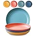AZOI Juego de platos ligeros 100 % polipropileno irrompible para cenas o picnic, cubiertos, microondas y lavavajillas, para fiestas y camping (23 cm, 4 unidades), multicolor