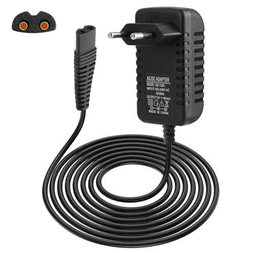 Cable de Carga de 12 V y 400 mA para afeitadoras Braun de Las Series 9/8/7/6/5/4/3/2/1 y Silk Epil 9/7/5. Cable de Carga para afeitadoras Braun.