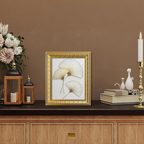 Image of VIOLABBEY 8x10 Picture Frame Gold, Vintage Photo Frame | Antique Ornate Frame, Wall or Tabletop Display, Classic Design for Home Office Decor, Fits 8x10 Pictures