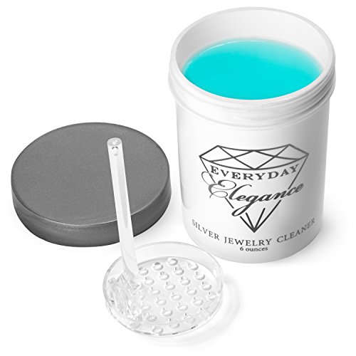 Everyday Elegance Silver Jewelry Cleaner Solution Complete Kit with Polishing Cloth & Basket for Sterling Jewelry, Coins - 6 Ounce - Thumbnail 2