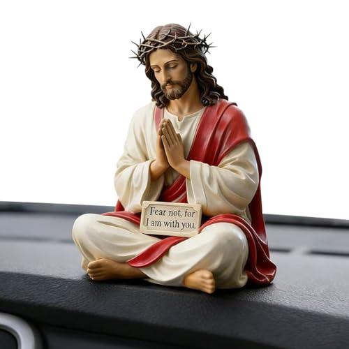 Skkpolo Statue de Jésus - Sculpture d'art Religieux de Collection | Figurine De Jésus Christ | pour Bureau Table Cheminée Appartement Fêtes Anniversaire...