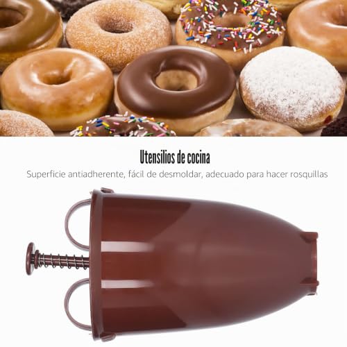 Miniatura 3 de Molde Para Rosquillas, Antiadherente, Fácil De Desmoldar, Reutilizable, Herramienta Para Hacer Rosquillas Para Hacer Rosquillas Para Galletas Brown