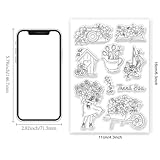 BEUNITONE Spring Flower Clear Stamp 6.3x4.3 Camera Book Silicone Stamp for Card Making Pot Plant House Transparent Clear Stamps Word Rubber Stamp for DIY Scrapbooking Photo Album Journal Decoration - Image 2