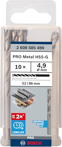 Bosch 10x PRO Metal HSS-G Spiralbohrer, 4,9 x 52 x 86 mm, 10-tlg. – Ansicht 2