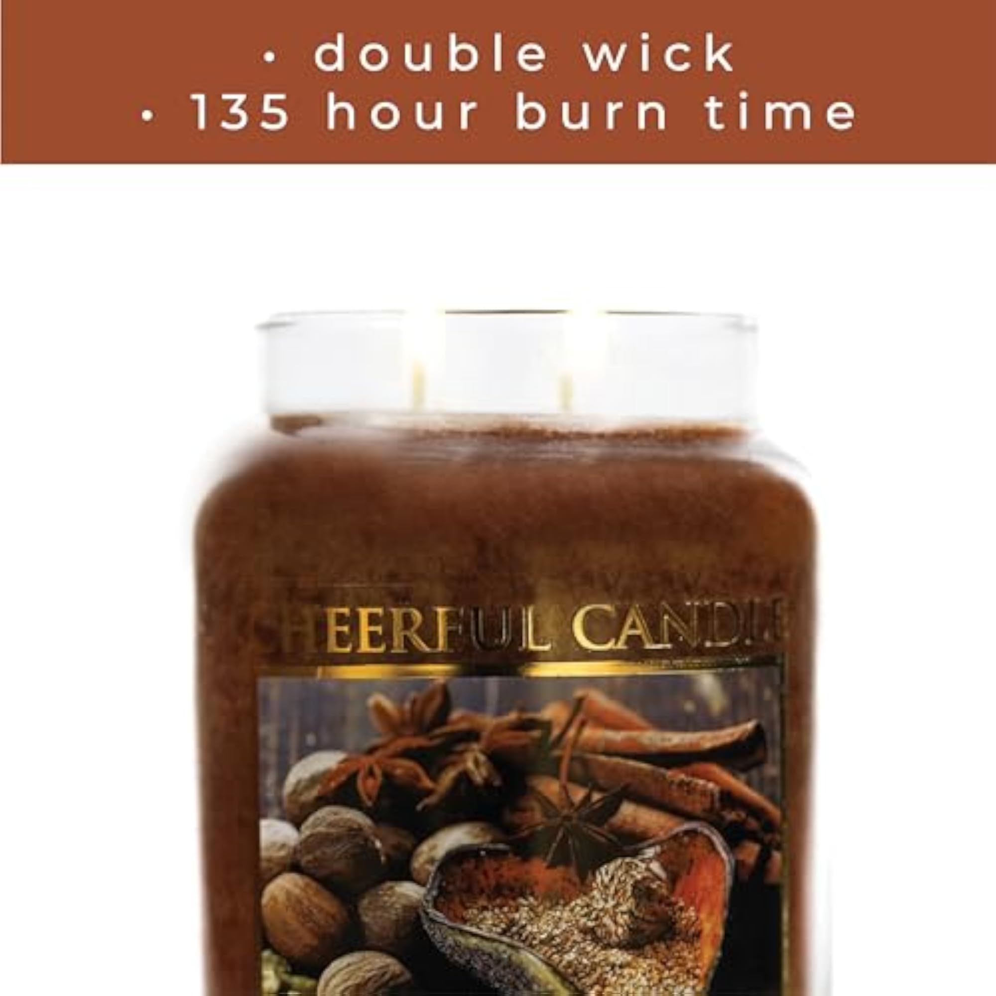 Nutmeg & Spice Scented Candle Jar, 24oz