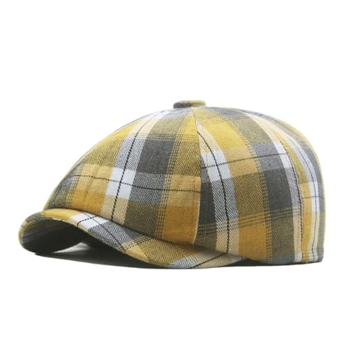 Casquette à rayures en polyester style vintage avec visière féminine