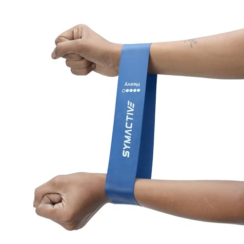 Image of Amazon Brand - Symactive Anti-Slip Latex Resistance Bands Loop Set, Smell-Free, Tear Resistant & Skin Friendly, Theraband for Fitness, Useful for HIPS, Arms & Legs Workouts (Multicolor, Set of 5)