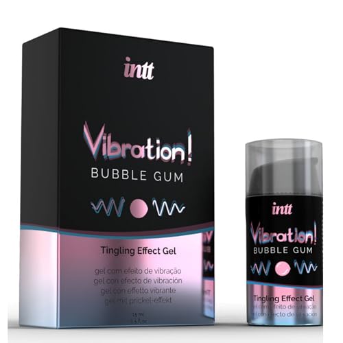 Lubricante Gel Líquido Estimulante Bubble Gum 15ml – Vibración y Sensaciones Intensificadas, Sabor Dulce a Chicle, Besable, Uso Cómodo con Dosificador