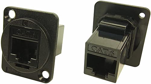 Traversant de cloison RJ45 Cat6 UTP noir haute performance