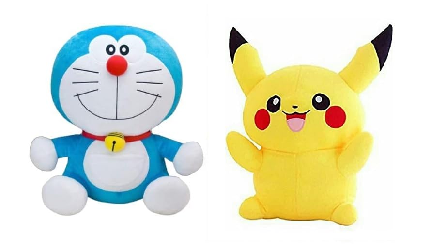 Cartoon Charector Combo Doremon with Pichachu Stuff Plush Toy for Kid Pack of 2 (30 CM) (B0C86PHBD4) Amazon Price History, Amazon Price Tracker
