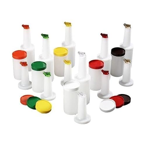 For Winco 1 qt. Pour Bottle w/Spout & Lid | Yellow