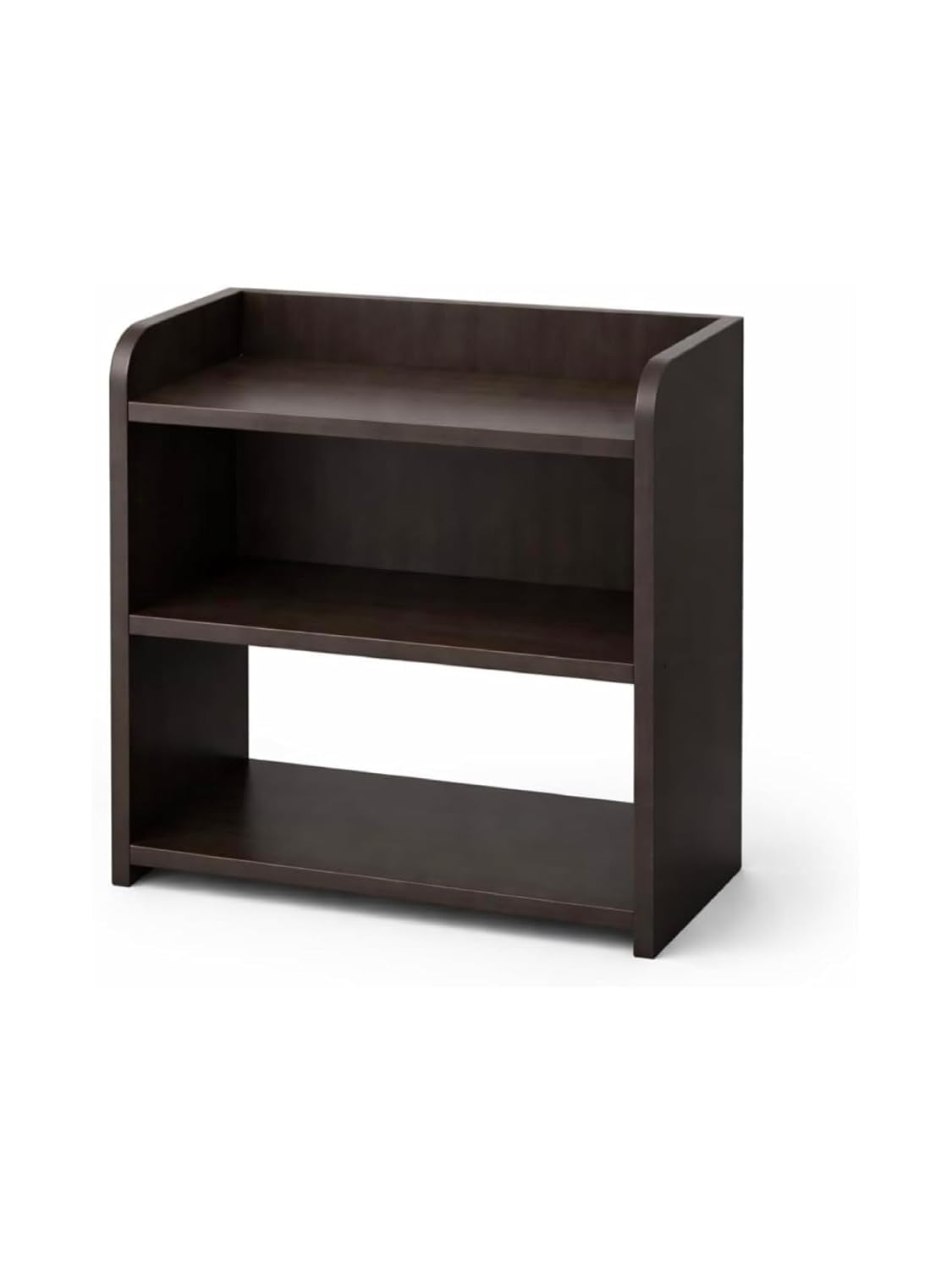 HOMEBRIGHT Multi-Utility Nightstand with Open Shelves, Dark Brown | 3-Tier Storage, Curved Side Panels, Bedroom Side Table, Books & Decor Display, Wooden Construction-picture-31