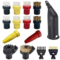 AVAENZO 15 Stück Zubehör für Kärcher Dampfreiniger SC 3 Deluxe, SC1 SC2 SC3 SC4 SC5 Easyfix, Rundbürstenset Düse Mundstück Dampfreiniger Ersatzteile