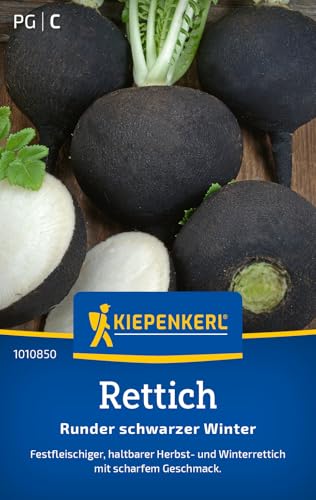 Kiepenkerl Rettichsamen Runder schwarzer Winter 1010850 - Gemüsesamen für einen festfleischigen Winterrettich mit Inhalt für 15 bis 20 lfd. Meter - Gemüse Pflanzen, Saatgut