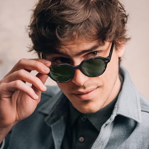 STGATN Retro-Inspired Polygon Men's Sunglasses - Vintage Frame, Polarized UV Protection ST35342