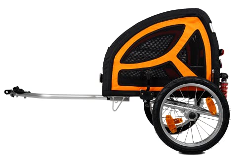 TrendPet DogBus S - Gefederter Aluminium Fahrradanhänger, Hundeanhänger für kleine bis mittlere Hunde