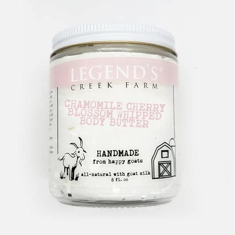 Legend's Creek Farm, mantequilla corporal de leche de cabra batida, hidratante con manteca de karité orgánica y aceite de semilla de uva,