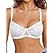 Avidlove Damen Dirndl BH Sexy Spitze Transparent Bügel Bra Komfort Klassische Balconette BHS Spaghetti Ungepolsterte Bralette Tägliche Unterwäsche Weiß L