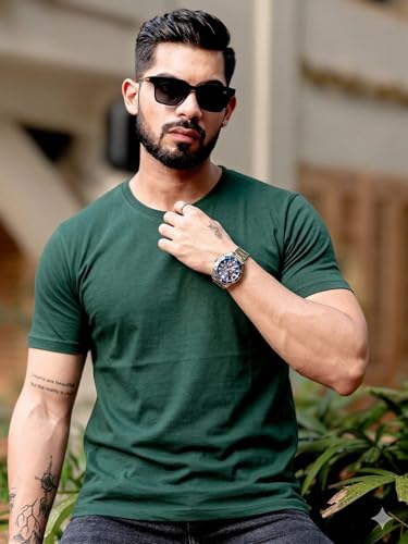 Image of RodZen 100% Pure Cotton Round Neck Regular Fit Plain Solid Half Sleeve T-Shirt Combo for Men & Boys (Pack of 2,3,4 Available in Size S to 2XL)