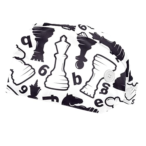Chapeaux de travail VERED contre la sueur casquettes ajustables motif d'échecs