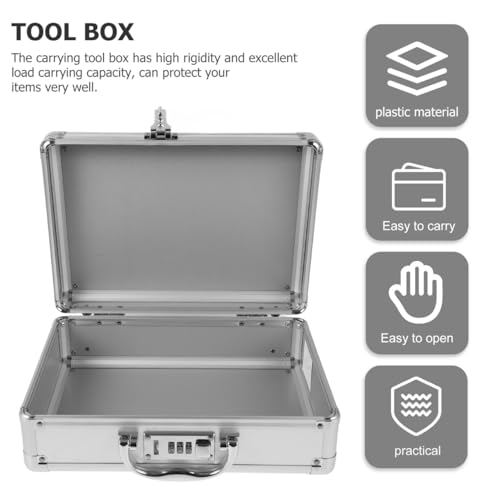 Boîte à outils en aluminium Didiseaon grand format avec serrure à code pour voiture - 8