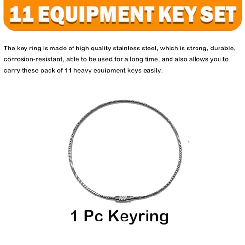 Image of 11 Heavy Equipment Master Keys Construct Machine Keys | Fit Cat 5P8500 JCB 14607JD Hyster 166 Komatsu 787 ForkliftsToyota Bobcat JLG
