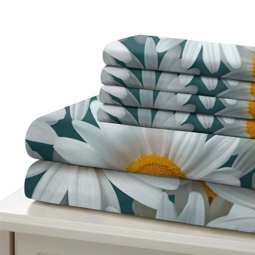 Housse de couette super king en microfibre douce chrysanthème 3D - 6
