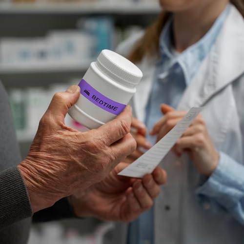 Image of 8 Roll Medicine Stickers Medication Instruction Label Permanent Paper Label Morning Noon Evening Bedtime Stickers for Pill Case Planner 0.4 * 1.6inch (500 Sheets Per Roll)