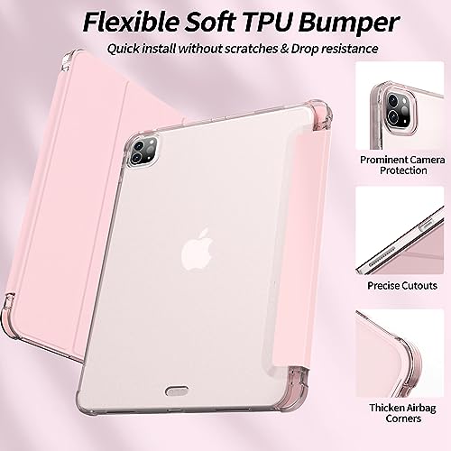 Kenke New iPad Pro 11 Inch Case 4th/3rd/2nd/1st Generation 2022/2021/2020/2018 with Built-in Left Side Pencil Holder, Hard Frosted Back Cover & Colored Edge (Pink) by kenke - Image 7