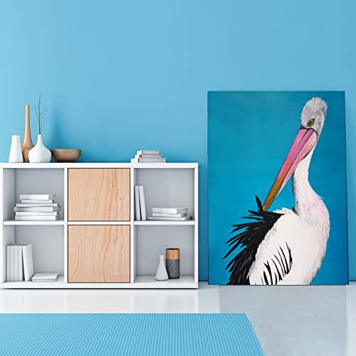 Pelican Wall Art Seabird Painting Aesthetics Marine Bird Wall Art African Heron Art Canvas Painting Posters And Prints Wall Art Pictures For Living Room Bedroom Decor 24X32Inch(60X80Cm) Frame-Style #TOP1