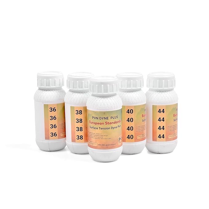 PVN Dyne Plus Ink Solutions -European Standards (Dark Violent) for Surface Tension-Treatment- Wettability Measurement with Cotton Swab Box-50ml (50)