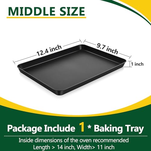 P&P CHEF 12.4-Inch Non-Stick Baking Sheet Pan, Carbon Steel Oven Tray for Bread, Meat, and Vegetables - Durable & Healthy, Easy to Clean - Image 2