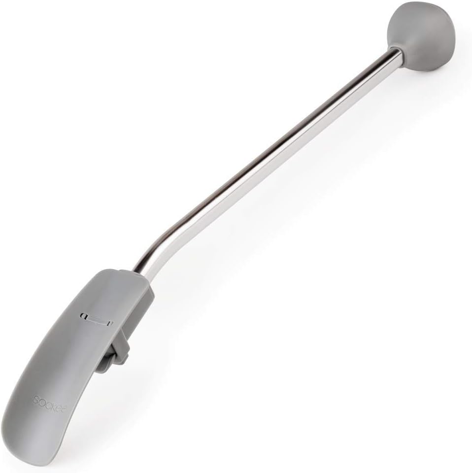 Sockee Shoe Horn and Sock Remover. No Bending, Easy On, Easy Off 16.5-inch Handle. Pain Free Sock Aid Device Kit for Men and Women Recovering from Hip and Knee Surgery, Senior and Pregnant