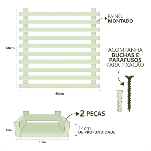 Painel de Madeira Floreira Modular Suporte Parede Suspenso Jardim Vertical Horta