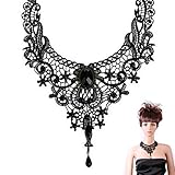 ♫ Perfektes Geschenk: Schwarz Spitze Kette ist auch ein perfektes Geschenk für Freunde oder Familie, die COSPLAY mögen, Freunde, die Steampunk mögen usw. Damen Gotisch Choker kann auch als schöner Schmuck für Ihre Lieben, Familie und Freunde verwendet werden.