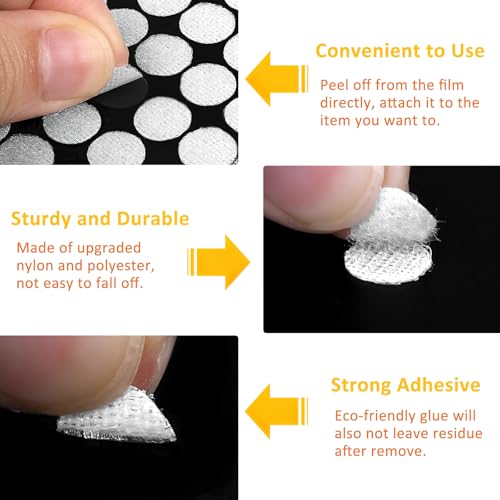 Klettpunkte Selbstklebend, 10mm/20mm Klettklebepunkte Self Adhesive,Stark Dots Klett Klebe Punkte,Rund Klettverschluss Punkte Selbstklebend Für Schule Handwerk Lernmaterial,Stoff, Diy Weihnachtsk