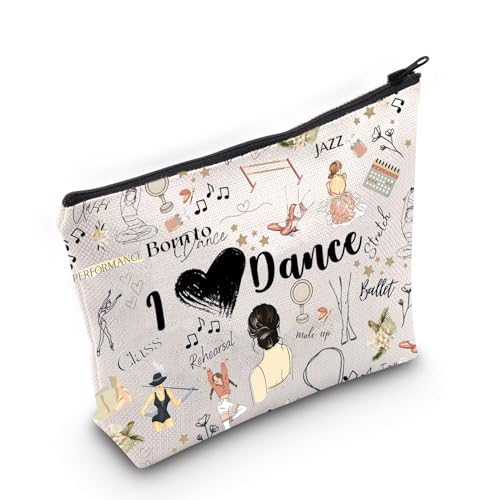 PYOUL Dancer Gift Dance Lover Makeup Bag Dancing Dance Theme Cosmetic Bag Dance S-tudent Dance Teacher Gift Zipper Travel Bag (Dance Lover Bag)