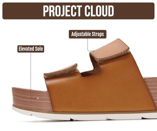 Image of Project Cloud 100% Genuine Leather Platform Sandals Women Footwear-Beach Essentials Summer Wedges with Plush and Soft Insole-Non Slip & Lightweight Wedge Sandals For Women 2026