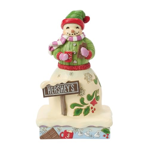 Enesco Hershey by Jim Shore Snowman Eating a Chocolate Bar �u�� 7.5�C���` �}���`�J���[