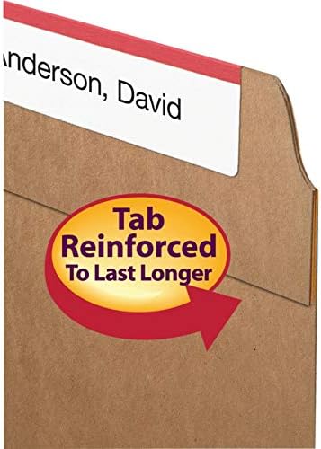 Smead Dosya Klasörü, Güçlendirilmiş Düz Kesim Tab, Mektup Boyutu, Kraft, Kutu Başına 100 (10710) - Görsel 5