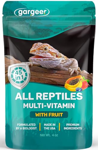 Gargeer 4oz Reptile Multi-Vitamin Supplement. Premium Ingredients Rich with Organic Fruit for Full Growth and Development Support. Boosted with Minerals and Amino Acids Proudly Made in USA. Enjoy!